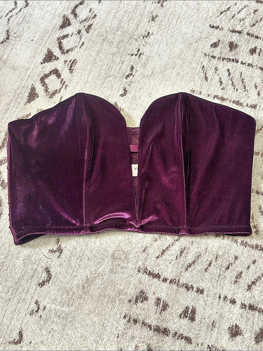 Victoria's Secret Dream Angels Velvet Bustier Bandeau Purple Medium